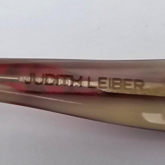 *SOLD* Judith Leiber JL1045B 06 Red Rhinestone Frame Red Gradient Len Sunglasses - Picture 8 of 15